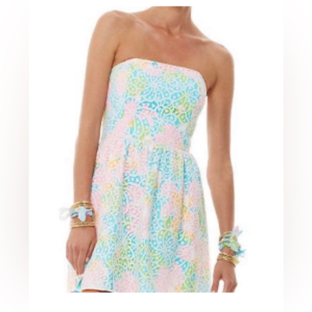 LILLY PULITZER LOTTIE STRAPLESS LACE DRESS